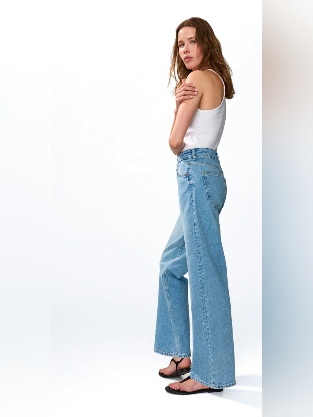 H&M High-Rise Wide Leg Women’s Jeans in Light Blue